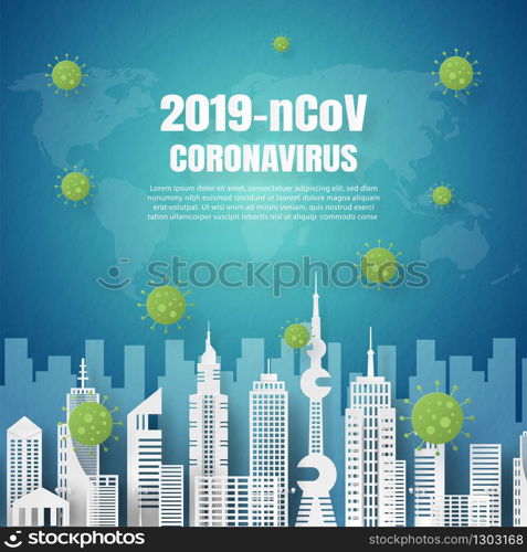 Coronavirus 2019-nCoV concept the Coronavirus spread throughout the world