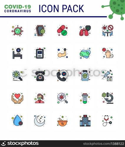 Coronavirus 2019-nCoV (Covid-19) Prevention icon set banned, lungs, infection, protect, tablet viral coronavirus 2019-nov disease Vector Design Elements