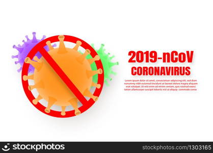 Coronavirus 2019-nCoV stop sign with copy space