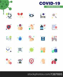 Coronavirus Awareness icon 25 Flat Color icons. icon included glass, care, crying, patient, bed viral coronavirus 2019-nov disease Vector Design Elements