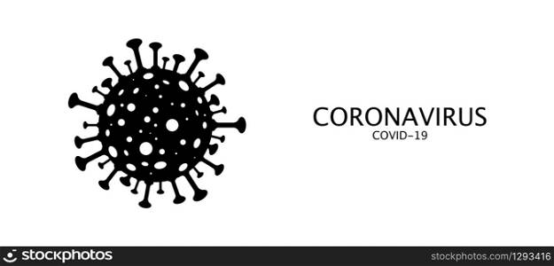 Coronavirus banner. Coronavirus covid-19 concept. Bacteria with text, isolated on white background. Warning bacteria Coronavirus covid-19. Vector illustraiton