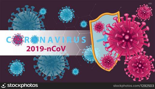 Coronavirus banner for awareness & alert against disease spread, symptoms or precautions. Corona virus design with infected lungs and virus microscopic view background. Respiratory system