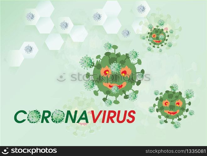 Coronavirus COVID-2019 on blue background. Virus 2019-nCoV