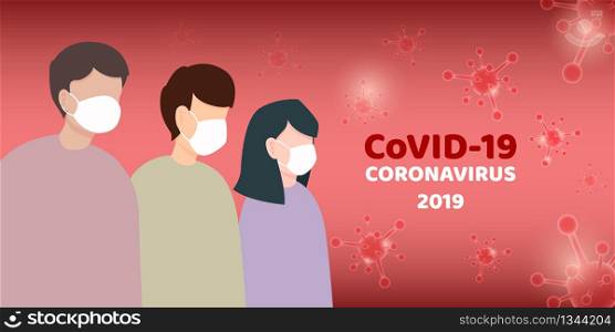 Coronavirus : CoVID elements banner, human use medical mask are Protect coronavirus. health and medical. Novel Coronavirus 2019. Pneumonia disease. CoVID-19 Virus outbreak spread.