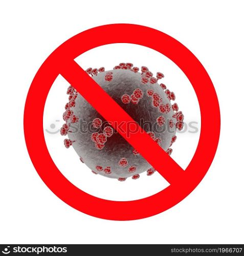 Coronavirus danger sign. Coronavirus cell. Design element for poster, card, banner, flyer. Vector illustration