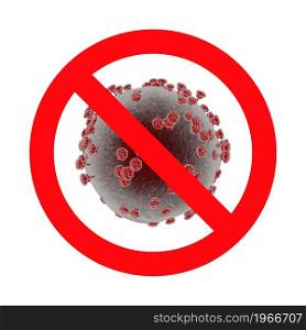 Coronavirus danger sign. Coronavirus cell. Design element for poster, card, banner, flyer. Vector illustration