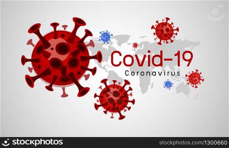 Coronavirus disease Covid-19 design with world map