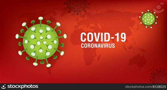 Coronavirus disease COVID-19 infection medical. China pathogen respiratory influenza covid virus cells. Official name for Coronavirus disease named COVID-19 in vector illustration.