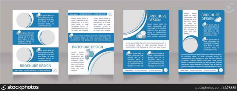 Coronavirus hospital treatment blank brochure layout design. Vertical poster template set with empty copy space for text. Premade corporate reports collection. Editable flyer paper pages. Coronavirus hospital treatment blank brochure layout design