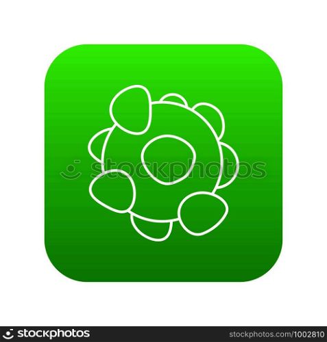 Coronavirus icon green vector isolated on white background. Coronavirus icon green vector