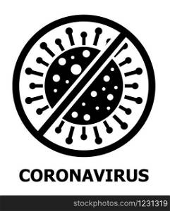 Coronavirus icon vector for web. Stop CoV caution sign. Stop virus symbol. Pandemic dangerous, biological protection.. Coronavirus icon vector for web. Stop CoV caution sign. Stop virus symbol. Pandemic dangerous, biological