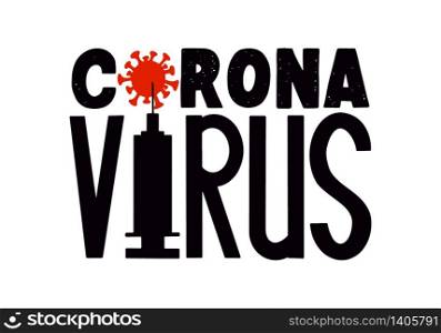 Coronavirus lettering as a news article title