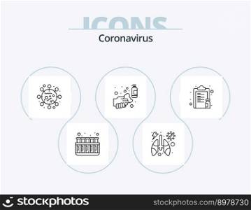 Coronavirus Line Icon Pack 5 Icon Design. bacterium. malware. corona virus. infection. staying