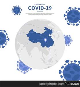 coronavirus map spreading infographic
