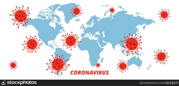 coronavirus map spreading infographic
