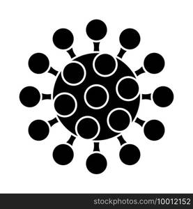 Coronavirus Molecule Icon. Black Stencil Design. Vector Illustration.