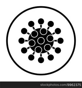 Coronavirus Molecule Icon. Thin Circle Stencil Design. Vector Illustration.