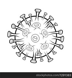 Coronavirus outline icon symbol design. illustration isolated on white background. Cartoon vector illustration of dangerous corona virus COVID-19