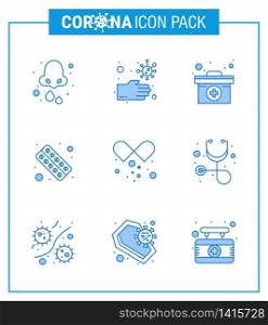 Coronavirus Precaution Tips icon for healthcare guidelines presentation 9 Blue icon pack such as medicine, form, unhealthy, fitness, medicine viral coronavirus 2019-nov disease Vector Design Elements