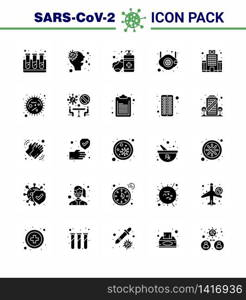 Coronavirus Prevention 25 icon Set Blue. hospital, n, hand sanitizer, safety, mask viral coronavirus 2019-nov disease Vector Design Elements