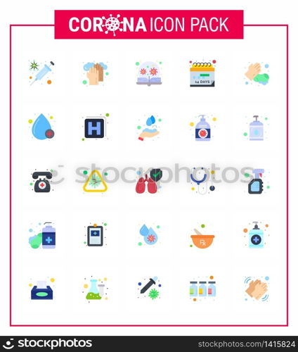 Coronavirus Prevention 25 icon Set Blue. soap, quarantine, education, event, virus viral coronavirus 2019-nov disease Vector Design Elements