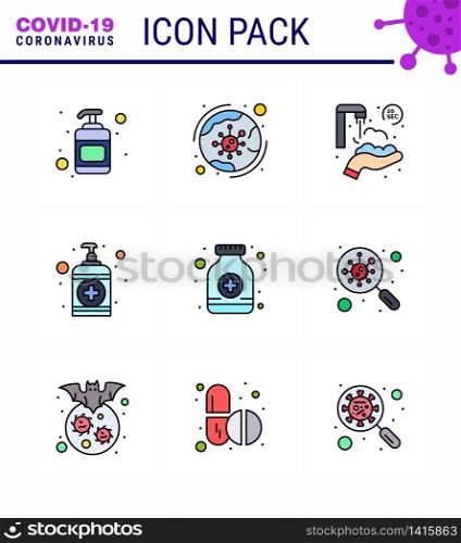 Coronavirus Prevention 25 icon Set Blue. syrup, care, twenty seconds, wash, hand viral coronavirus 2019-nov disease Vector Design Elements