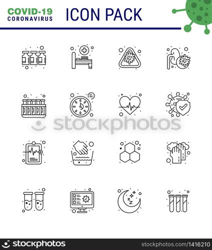 Coronavirus Prevention 25 icon Set Blue. test, virus, corona, lungs, disease viral coronavirus 2019-nov disease Vector Design Elements