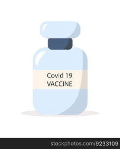 Coronavirus vaccine isolated icon cartoon colorful illustration vector bottle medical equipment global immunization health care medicine