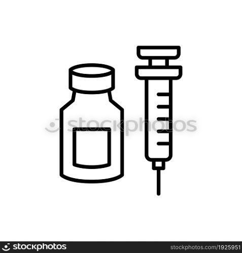 coronavirus vaccine line icon