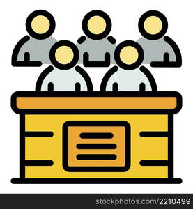 Coroners jury icon. Outline coroners jury vector icon color flat isolated. Coroners jury icon color outline vector