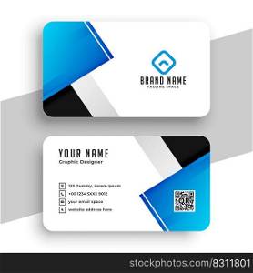 Corporate blue and white modern business card template vector