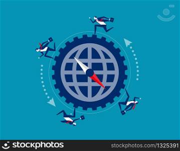 Corporate business and strategy. Concept business vector illustration. Working, Speed and running, Flat cartoon character.