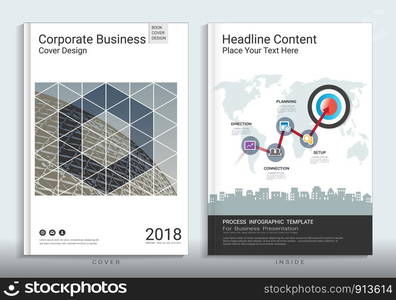 Corporate business cover book design template with infographics