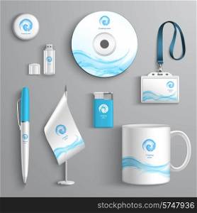 Corporate business identity stationery design elements template isolated vector illustration