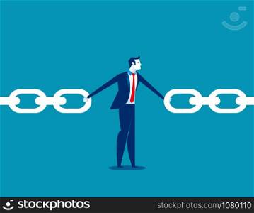 Corporate chain. Businessman and chain. Concept business vector illustration.