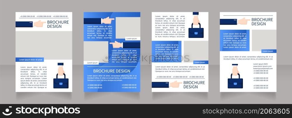 Corporate culture and responsibility blank brochure layout design. Vertical poster template set with empty copy space for text. Premade corporate reports collection. Editable flyer 4 paper pages. Corporate culture and responsibility blank brochure layout design