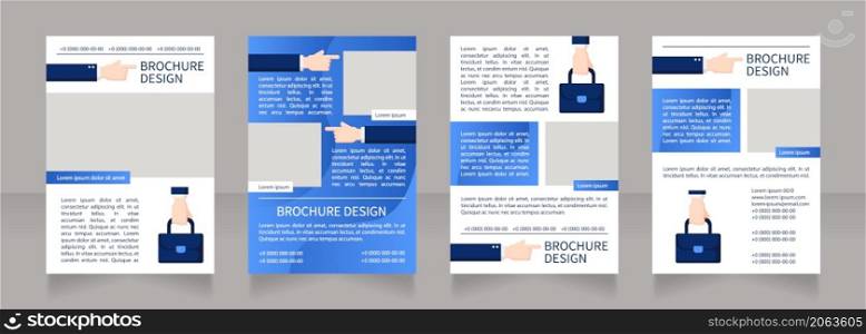 Corporate culture and responsibility blank brochure layout design. Vertical poster template set with empty copy space for text. Premade corporate reports collection. Editable flyer 4 paper pages. Corporate culture and responsibility blank brochure layout design
