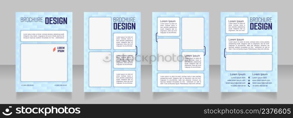 Corporate development blank brochure design. Template set with copy space for text. Premade corporate reports collection. Editable 4 paper pages. Smooch Sans Light, Bold, Arial Regular fonts used. Corporate development blank brochure design