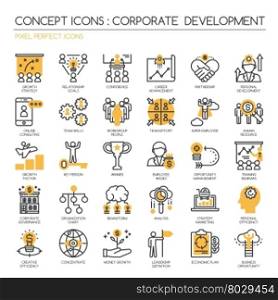 corporate development , thin line icons set ,Pixel Perfect Icons