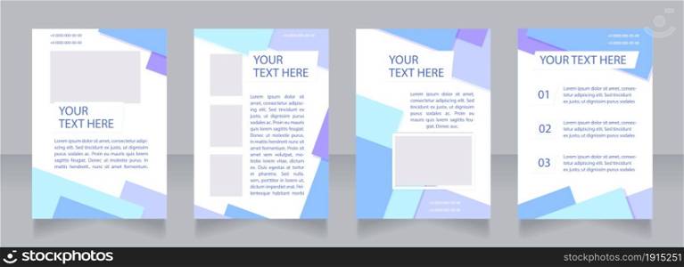 Corporate finance management plan blank brochure layout design. Vertical poster template set with empty copy space for text. Premade corporate reports collection. Editable flyer paper pages. Corporate finance management plan blank brochure layout design