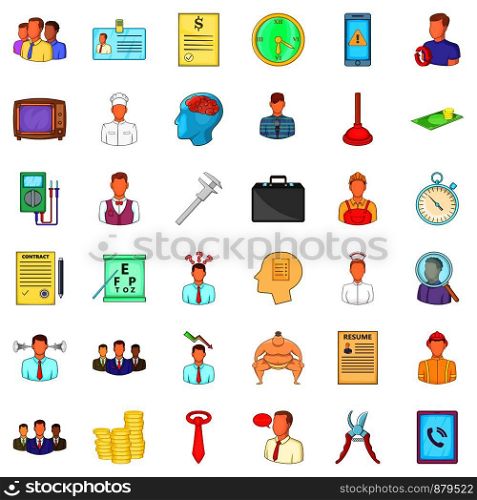 Corporate icons set. Cartoon style of 36 corporate vector icons for web isolated on white background. Corporate icons set, cartoon style