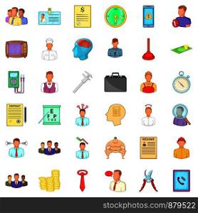 Corporate icons set. Cartoon style of 36 corporate vector icons for web isolated on white background. Corporate icons set, cartoon style