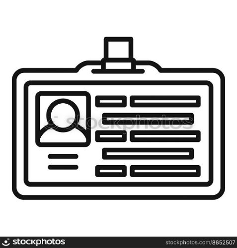 Corporate id card icon outline vector. Name identity. Badge access. Corporate id card icon outline vector. Name identity