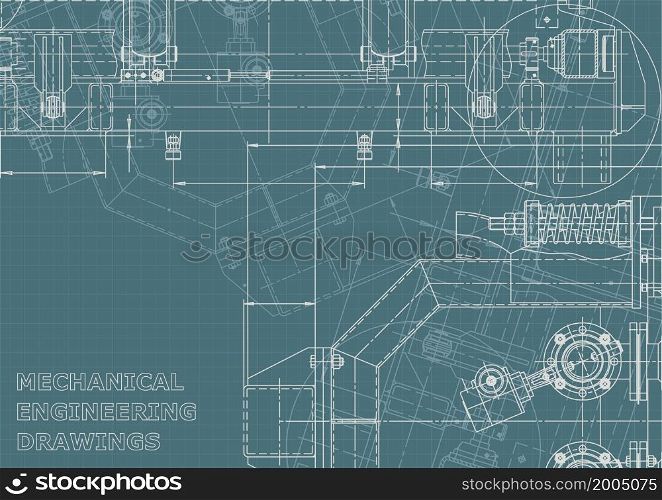 Corporate Identity. Blueprint, scheme, plan, sketch Technical illustrations backgrounds Mechanical engineering drawing. Corporate Identity illustration. Cover, flyer, banner, background