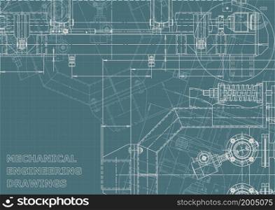 Corporate Identity. Blueprint, scheme, plan, sketch Technical illustrations backgrounds Mechanical engineering drawing. Corporate Identity illustration. Cover, flyer, banner, background