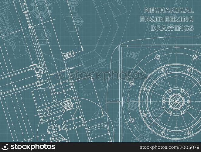 Corporate Identity. Blueprint. Vector drawing Mechanical instrument making. Corporate Identity illustration. Cover, flyer, banner, background