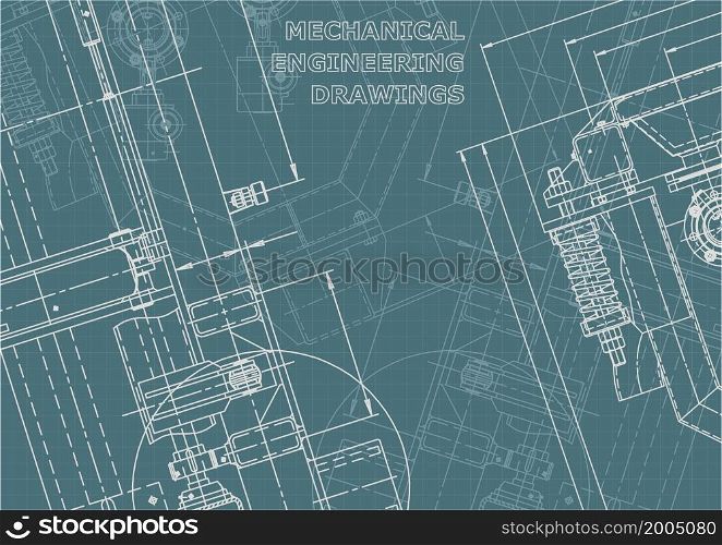 Corporate Identity. Blueprint. Vector engineering drawing. Mechanical instrument making. Corporate Identity illustration. Cover, flyer, banner, background