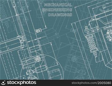 Corporate Identity. Blueprint. Vector engineering drawing. Mechanical instrument making. Corporate Identity illustration. Cover, flyer, banner, background