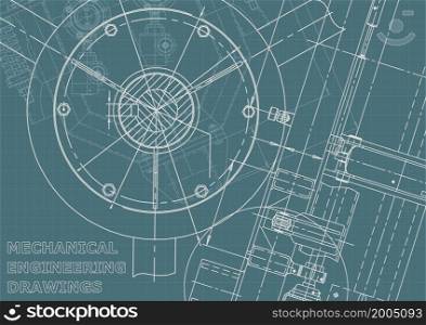 Corporate Identity. Cover flyer Vector illustration. Blueprint, background. Instrument-making Corporate Identity