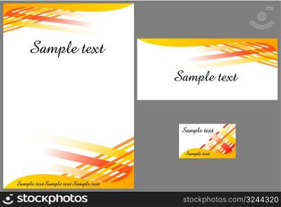 Corporate identity design template vector with memo, envelope and visiting card